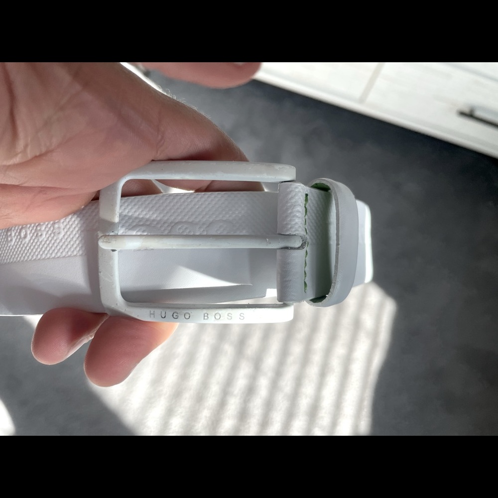White Hugo Boss Belt